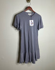 Nation LA 100% Pima Cotton Lavender Lettuce Hem Short Sleeve Mini Dress
