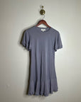 Nation LA 100% Pima Cotton Lavender Lettuce Hem Short Sleeve Mini Dress