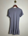 Nation LA 100% Pima Cotton Lavender Lettuce Hem Short Sleeve Mini Dress