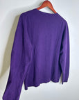 Saks Fifth Avenue 100% Cashmere Deep Purple Button Down Cardigan Sweater