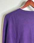 Saks Fifth Avenue 100% Cashmere Deep Purple Button Down Cardigan Sweater