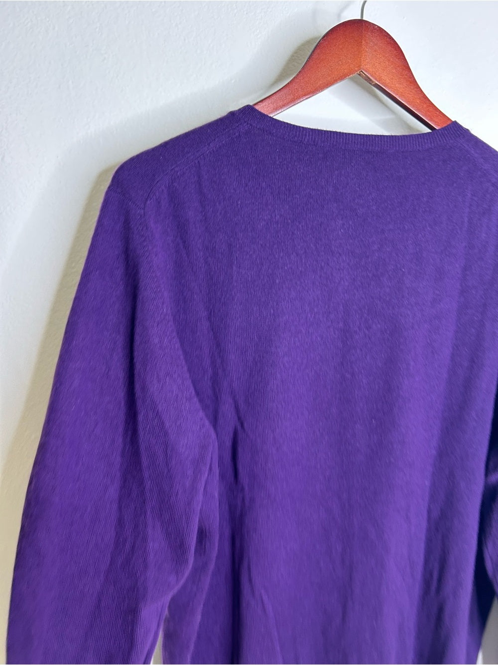 Saks Fifth Avenue 100% Cashmere Deep Purple Button Down Cardigan Sweater