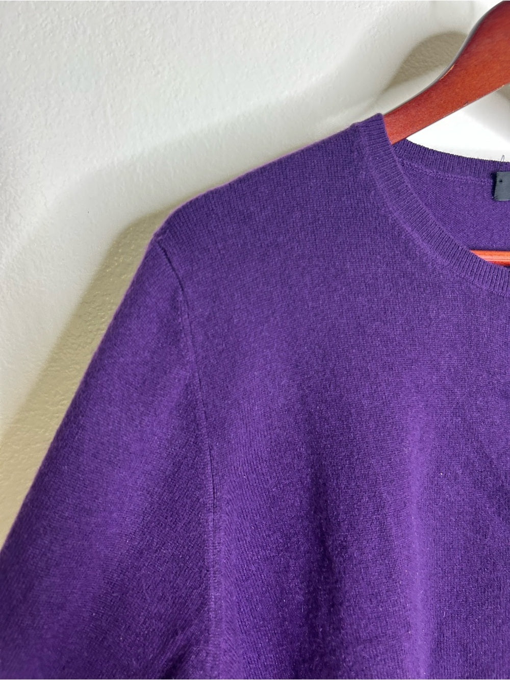 Saks Fifth Avenue 100% Cashmere Deep Purple Button Down Cardigan Sweater