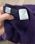 Saks Fifth Avenue 100% Cashmere Deep Purple Button Down Cardigan Sweater