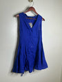J. Crew 100% Linen Button Down A - Line Mini Dress in Radiant Colbalt Blue