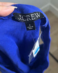 J. Crew 100% Linen Button Down A - Line Mini Dress in Radiant Colbalt Blue