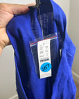 J. Crew 100% Linen Button Down A - Line Mini Dress in Radiant Colbalt Blue