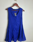 J. Crew 100% Linen Button Down A - Line Mini Dress in Radiant Colbalt Blue