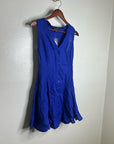 J. Crew 100% Linen Button Down A - Line Mini Dress in Radiant Colbalt Blue