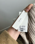 VINCE 100% Cashmere Ribbed Turtleneck Open Back Oatmeal Heather Sweater
