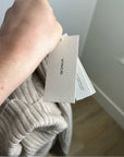 VINCE 100% Cashmere Ribbed Turtleneck Open Back Oatmeal Heather Sweater
