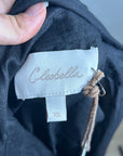 Cleobella 100% Linen Black Gilli Button Down Short Sleeve Midi Dress
