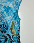 Citron Santa Monica 100% Silk Bright Blue Butterfly Tank Top