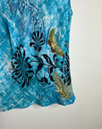 Citron Santa Monica 100% Silk Bright Blue Butterfly Tank Top