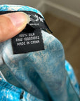 Citron Santa Monica 100% Silk Bright Blue Butterfly Tank Top