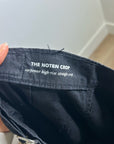 AG Cotton Linen The Noten Black Carpenter High Rise Straight Leg Ankle Pant