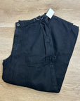 AG Cotton Linen The Noten Black Carpenter High Rise Straight Leg Ankle Pant