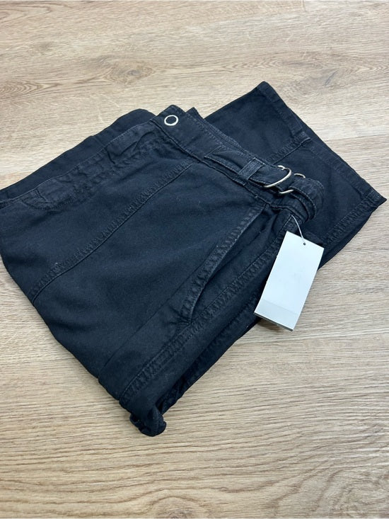 Ag Adriano Goldschmied AG Cotton Linen The Noten Black Carpenter High Rise Straight Leg Ankle Pant - Cotton, Linen