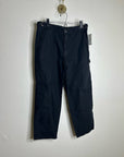 AG Cotton Linen The Noten Black Carpenter High Rise Straight Leg Ankle Pant