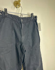 AG Cotton Linen The Noten Black Carpenter High Rise Straight Leg Ankle Pant