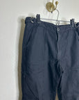 AG Cotton Linen The Noten Black Carpenter High Rise Straight Leg Ankle Pant