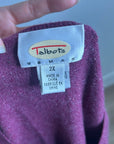 Vintage Talbots 100% Cashmere Maroon Marled Knit Scoop Neck Short Sleeve Top