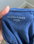 Eileen Fisher 100% Organic Linen Royal Blue Slouchy Short Sleeve Knit T - Shirt