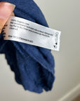 Eileen Fisher 100% Organic Linen Royal Blue Slouchy Short Sleeve Knit T - Shirt