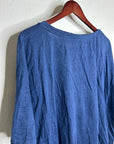 Eileen Fisher 100% Organic Linen Royal Blue Slouchy Short Sleeve Knit T - Shirt