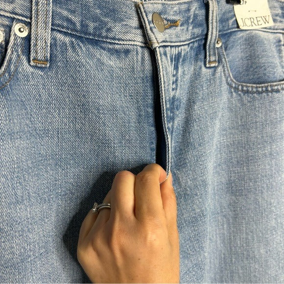 J. Crew 100% Cotton 1984 Lower Rise Distressed Wide Leg Jean