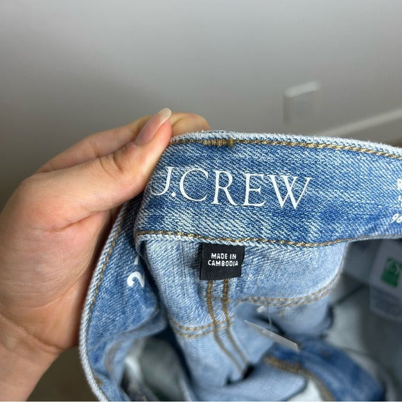 J. Crew 100% Cotton 1984 Lower Rise Distressed Wide Leg Jean