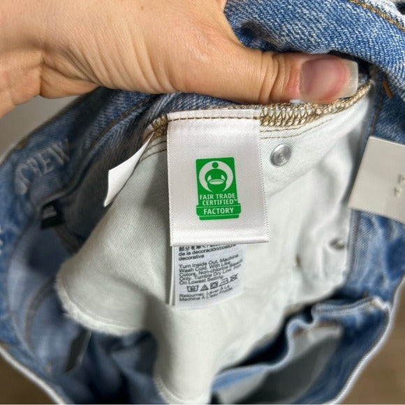 J. Crew 100% Cotton 1984 Lower Rise Distressed Wide Leg Jean