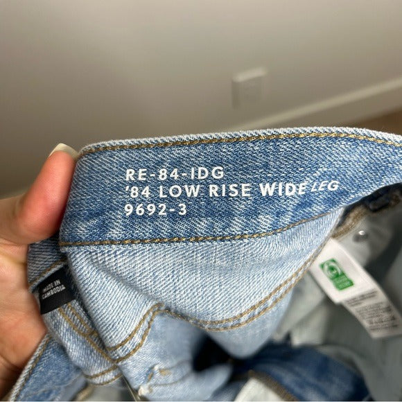 J. Crew 100% Cotton 1984 Lower Rise Distressed Wide Leg Jean