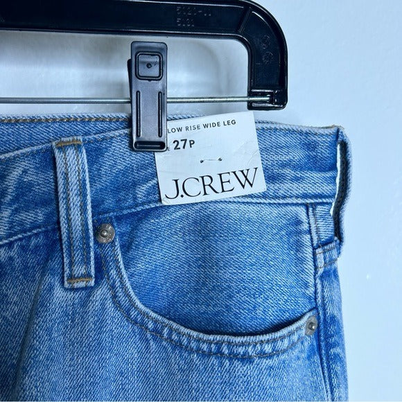 J. Crew 100% Cotton 1984 Lower Rise Distressed Wide Leg Jean