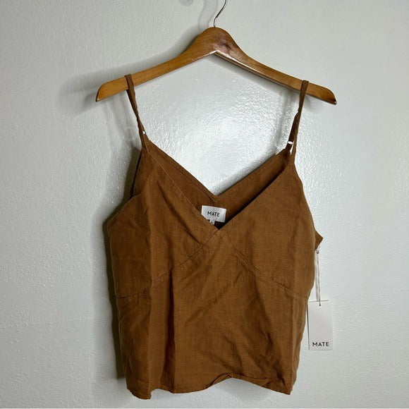 MATE the Label MATE The Label 100% Linen Camisole Tank Top in Sedona - Linen