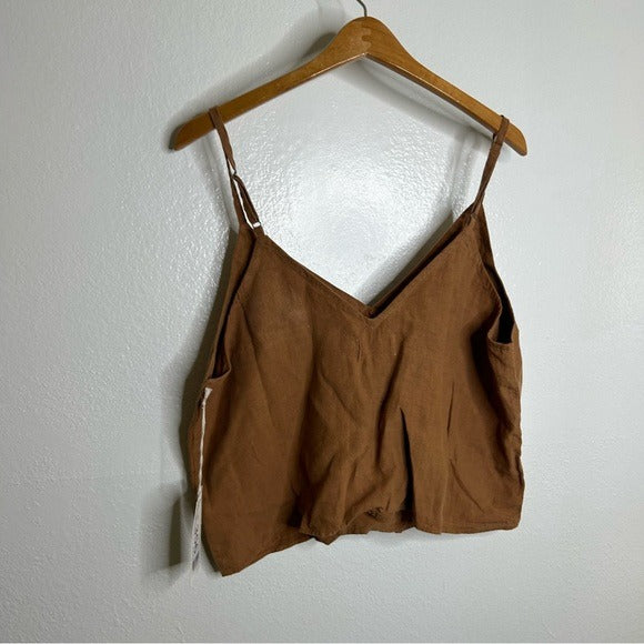 MATE the Label MATE The Label 100% Linen Camisole Tank Top in Sedona - Linen