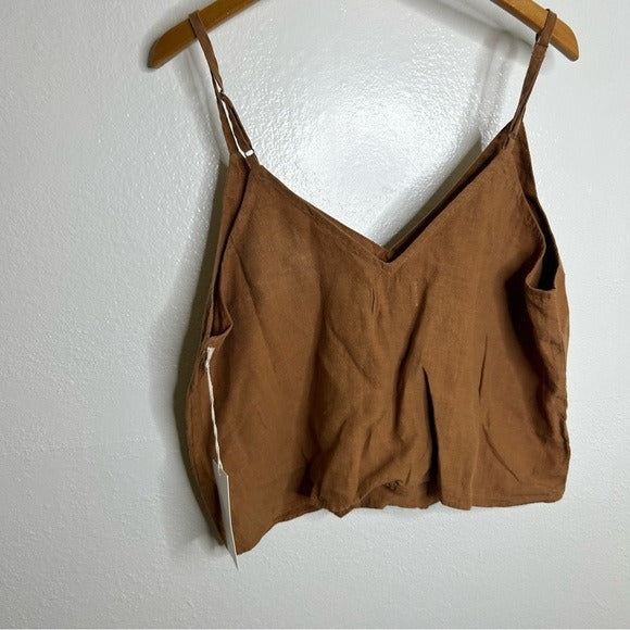 MATE the Label MATE The Label 100% Linen Camisole Tank Top in Sedona - Linen