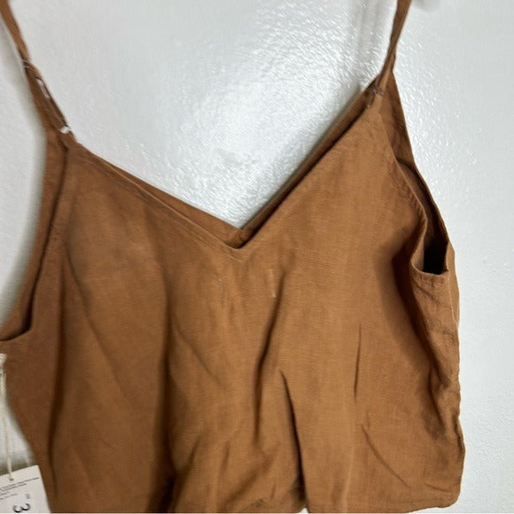 MATE the Label MATE The Label 100% Linen Camisole Tank Top in Sedona - Linen