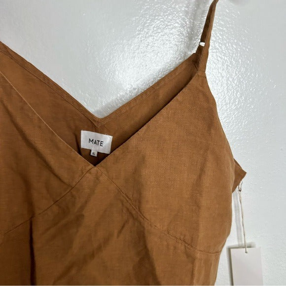 MATE the Label MATE The Label 100% Linen Camisole Tank Top in Sedona - Linen