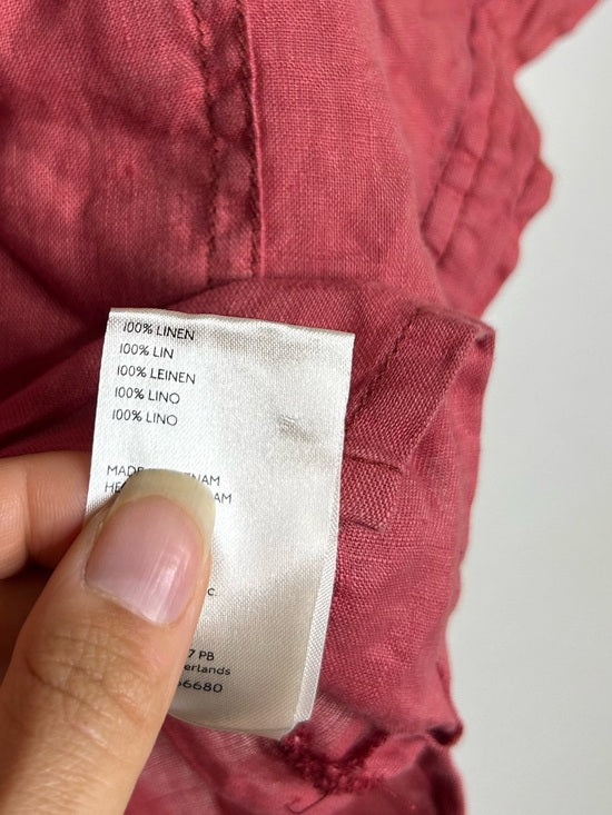 Anthropologie Pilcro 100% Linen Boxy Short Sleeve Button Down Top