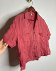 Anthropologie Pilcro 100% Linen Boxy Short Sleeve Button Down Top