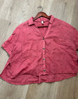 Anthropologie Pilcro 100% Linen Boxy Short Sleeve Button Down Top