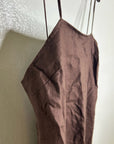 Buck Mason 100% Linen Cross Hatch Linen East End Tank Maxi Dress in Brown