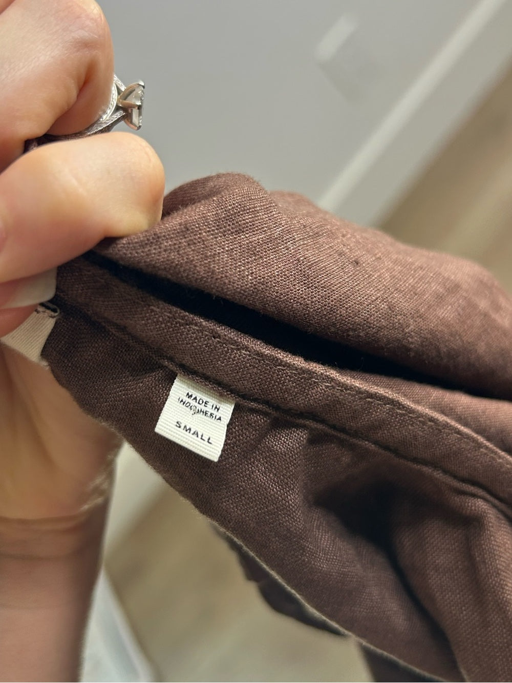 Buck Mason 100% Linen Cross Hatch Linen East End Tank Maxi Dress in Brown