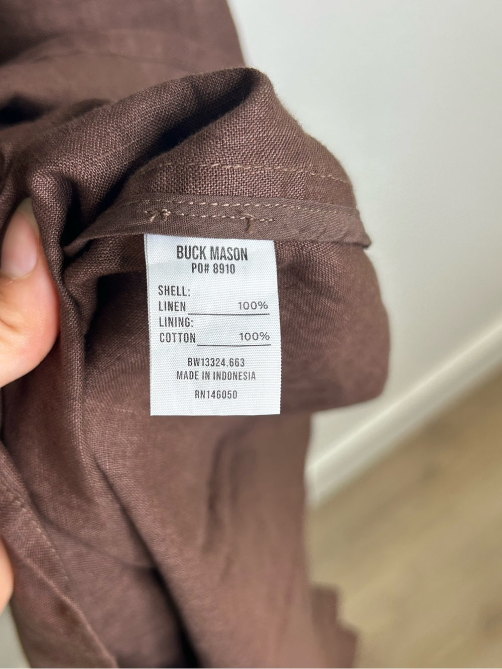 Buck Mason 100% Linen Cross Hatch Linen East End Tank Maxi Dress in Brown