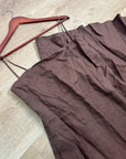 Buck Mason 100% Linen Cross Hatch Linen East End Tank Maxi Dress in Brown