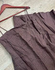 Buck Mason 100% Linen Cross Hatch Linen East End Tank Maxi Dress in Brown