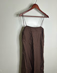 Buck Mason 100% Linen Cross Hatch Linen East End Tank Maxi Dress in Brown