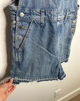 AG 100% Cotton Denim Overalls Shorts Distresssed Chewed Hem