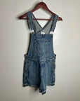 AG 100% Cotton Denim Overalls Shorts Distresssed Chewed Hem